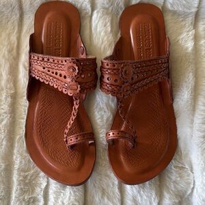 Chic Brown Leather Sandals